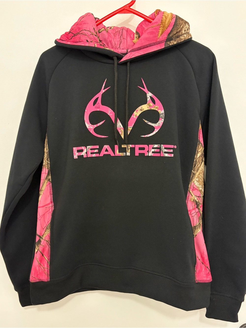 Realtree Black Hoodie with Pink Camo Accents
